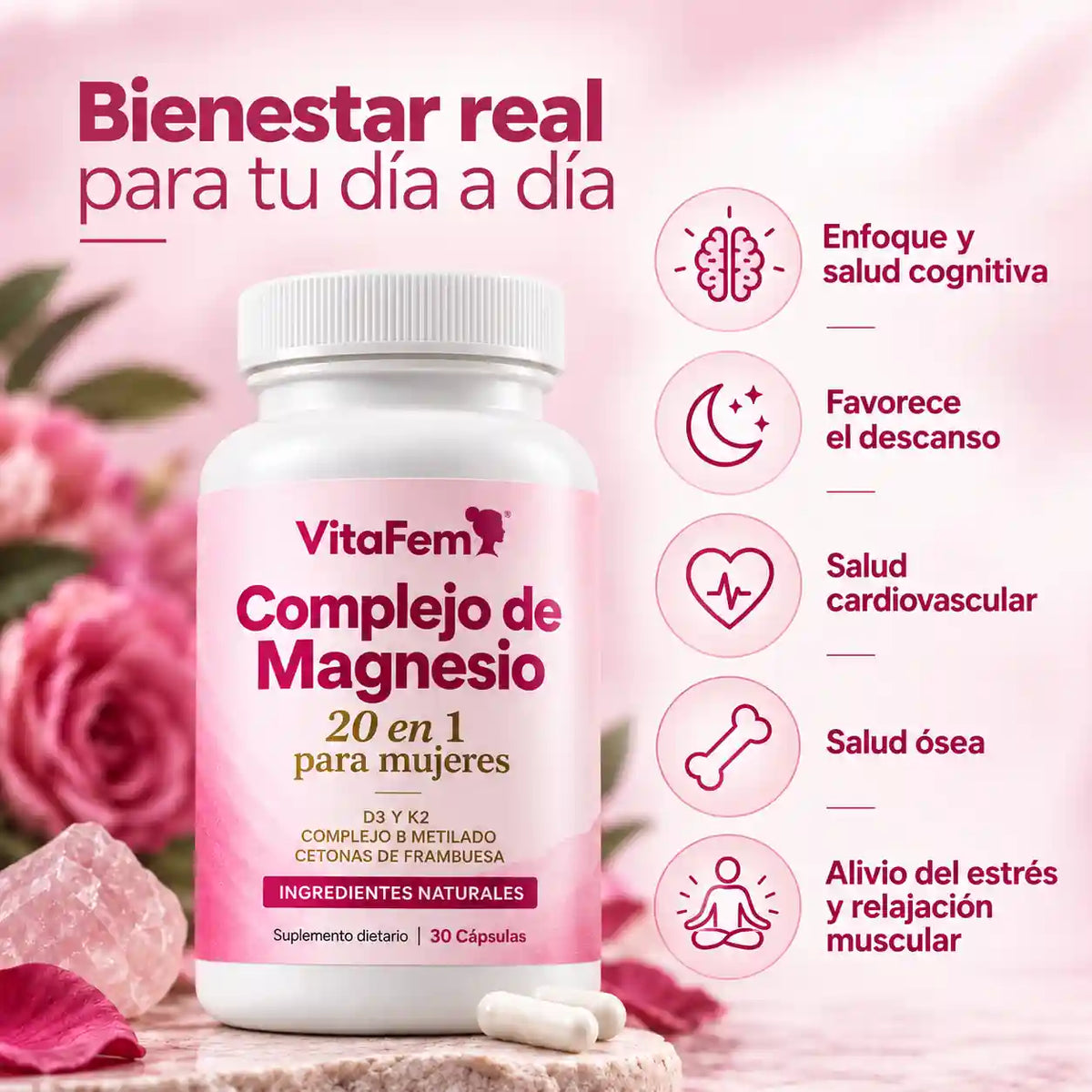 Complejo de Magnesio 20 en 1 - Vitalidad para mujeres