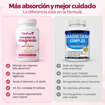 Complejo de Magnesio 20 en 1 - Vitalidad para mujeres